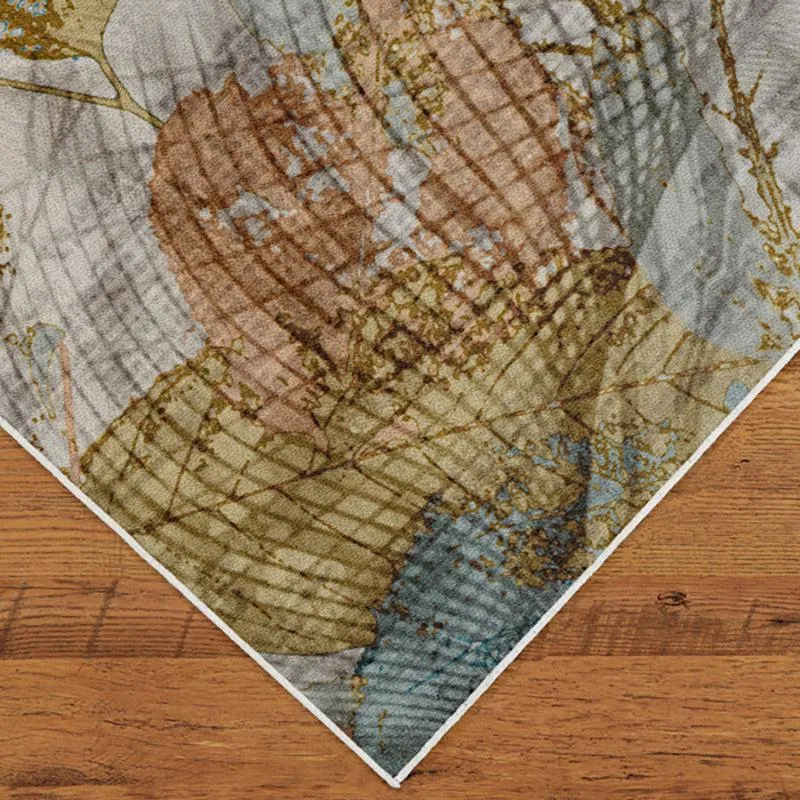 Elrond Abstract Polyester Anti-Skid Carpet - Brown & Blue media 5