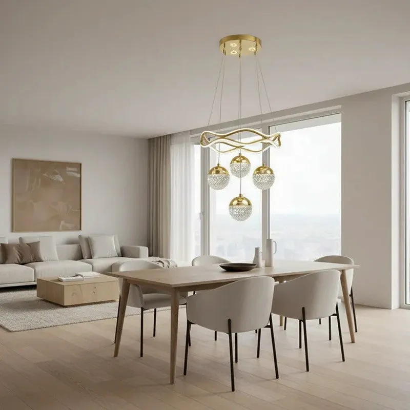 Golden Orbit Acrylic Ceiling Lamp media 5