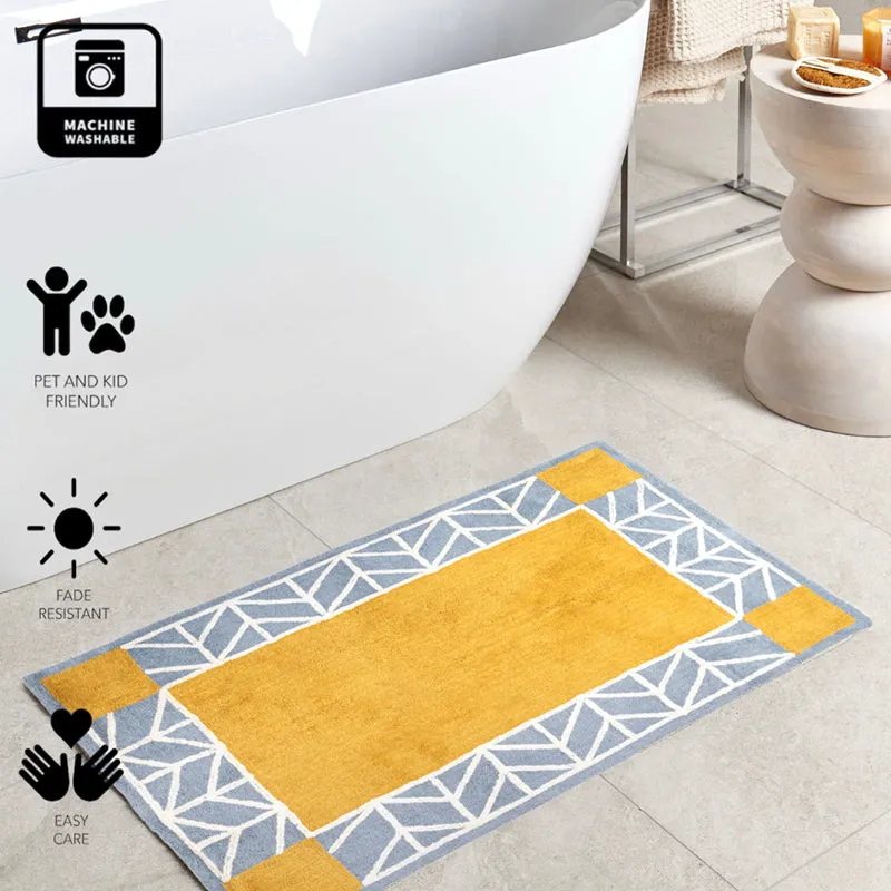 Cavora Cotton Bath Mat - Yellow & White media 5