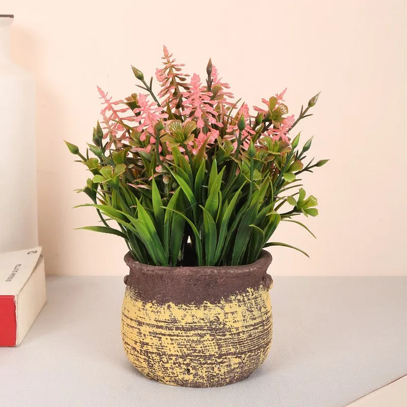 Lavender Artificial Flower With Pot - Peach media 1