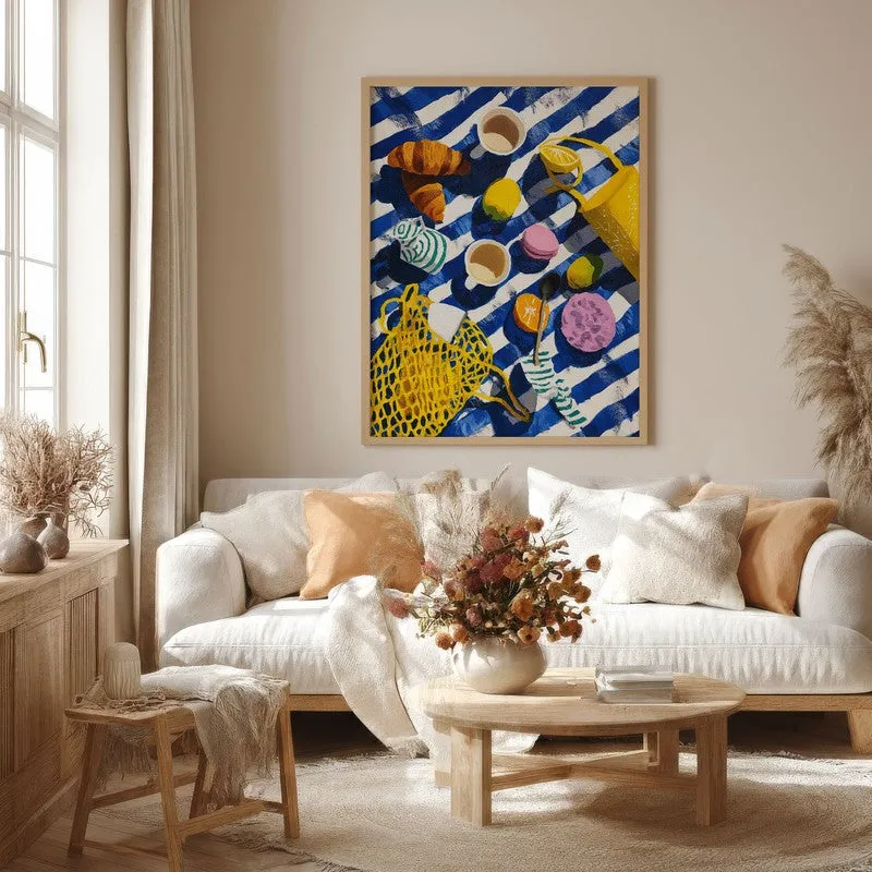 Morning Marina Canvas Wall Painting - Brown Frame media 4