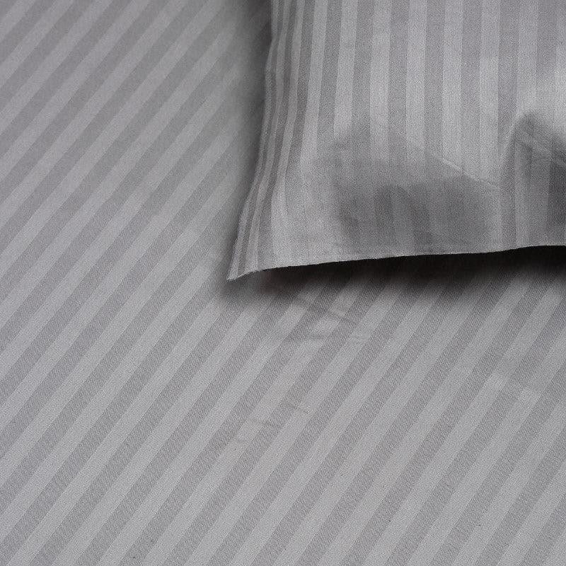 Slay In Stripes Cotton Bedsheet (Grey) - 210 TC media 5