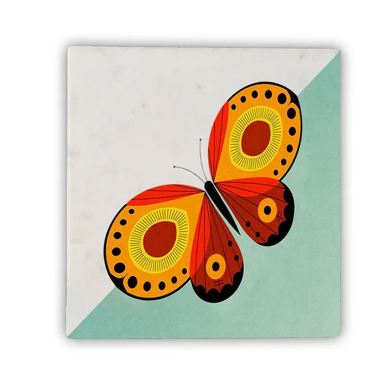 Vibrant Butterfly Elegance Marble  Wall Art - 10 Inches media 3