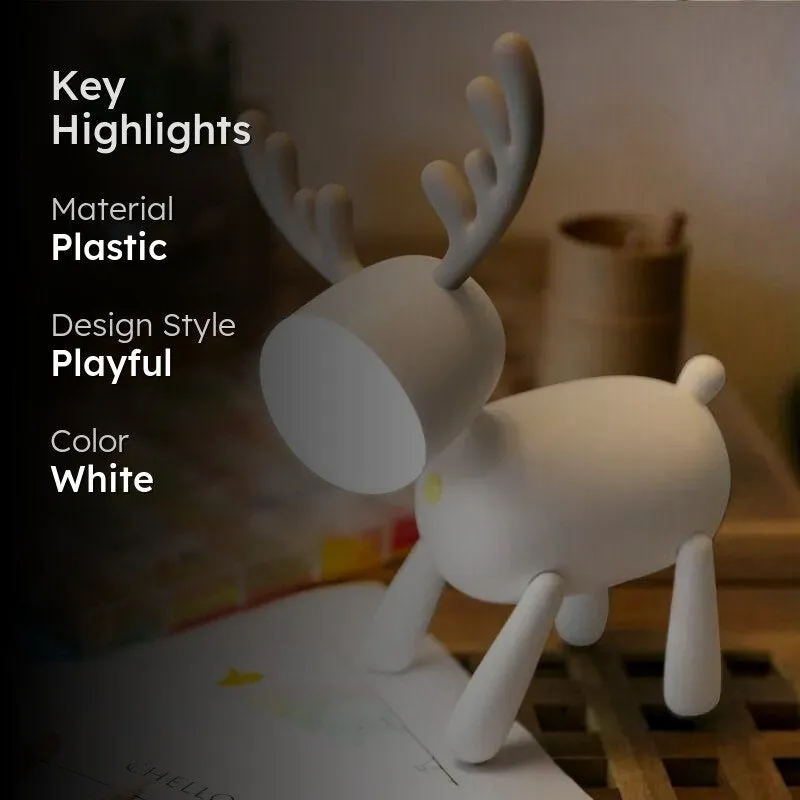 Jolly Reindeer LED Table Lamp - White media 2