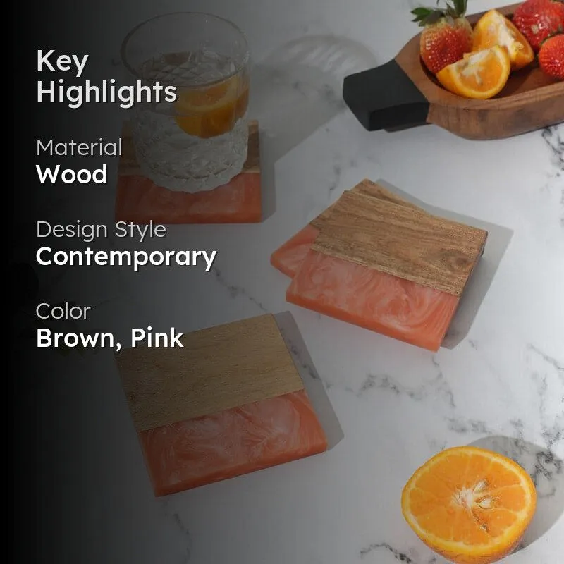 Khalan Acacia Wood Coasters - Set Of Four media 2