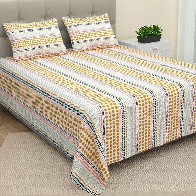Enerence Striped Cotton Bedsheet - 160 TC media 3