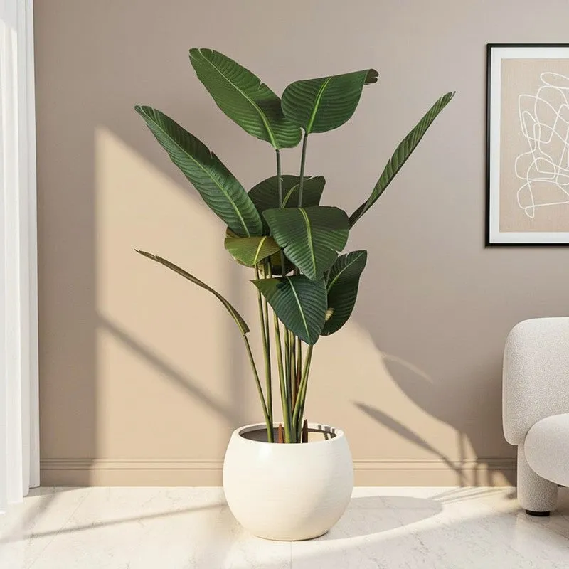 Bale Artificial Banana Plant With Black Plastic Pot - 5.3 Feet media 1