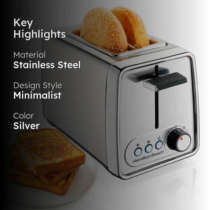 Hamilton Beach Wide Slot Toaster (Silver) - 925 W media 2