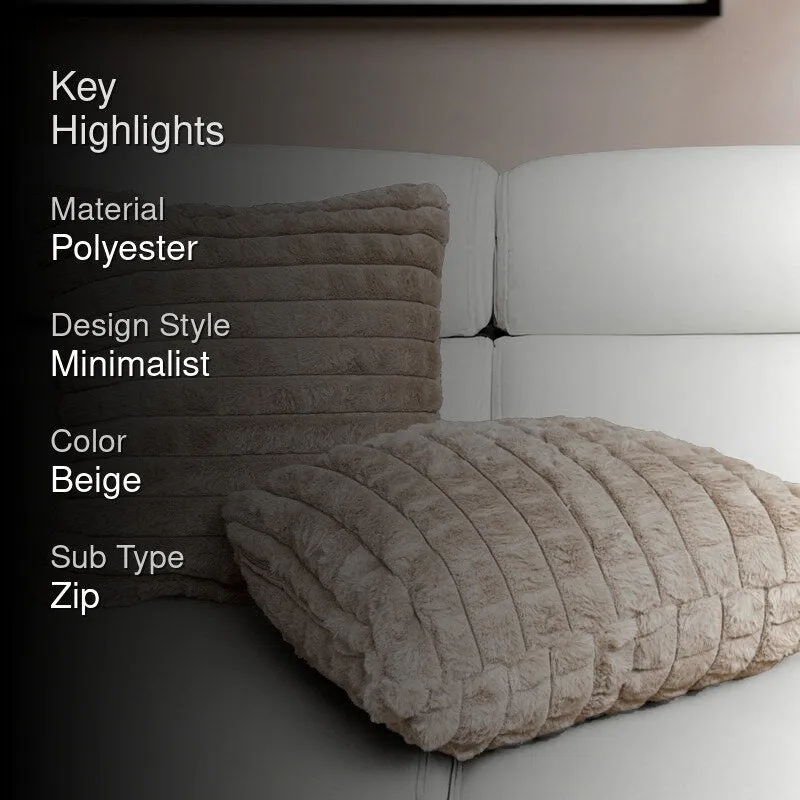 Frost Waffle Beige Cushion Cover (Square) Set of Two media 2