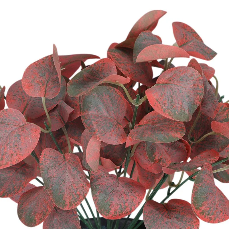 Artificial Red Eucalyptus Plant With Black Plastic Pot media 2