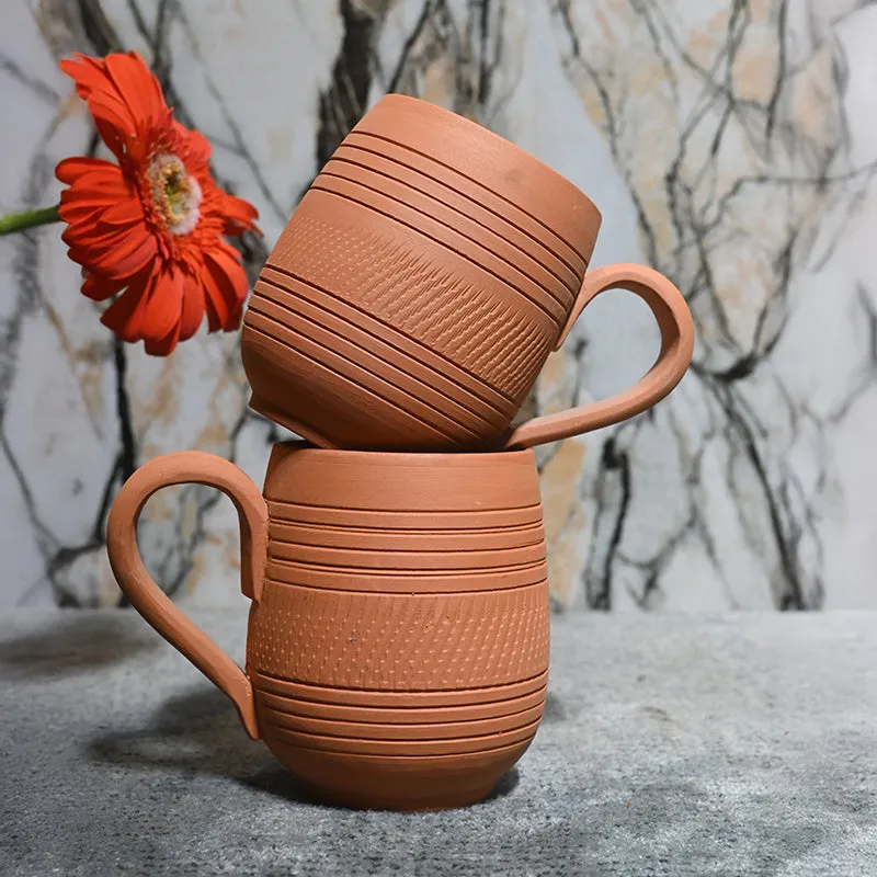 Srishti Terracotta Coffee Mug (250 mL Each) - Set of Two media 4