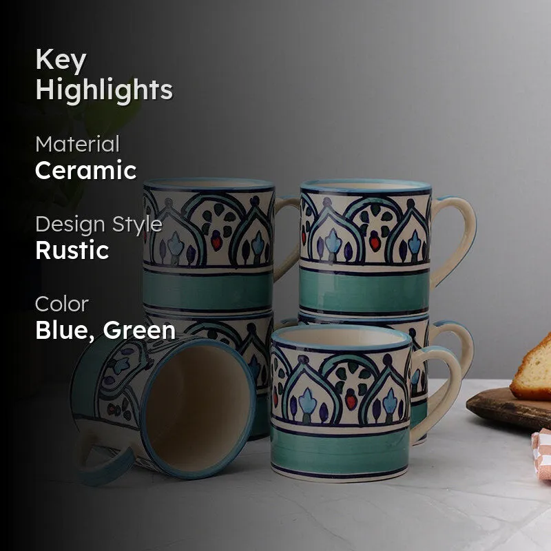 Medina Ceramic Tea Cup (130 mL Each) - Set of Six media 2