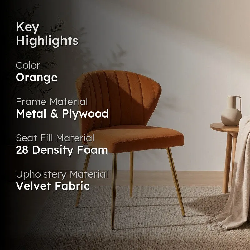 Cozyra Metal Accent Chair - Orange media 2