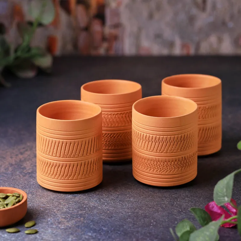 Mitti Terracotta Glass (250 mL) - Set Of Four media 1