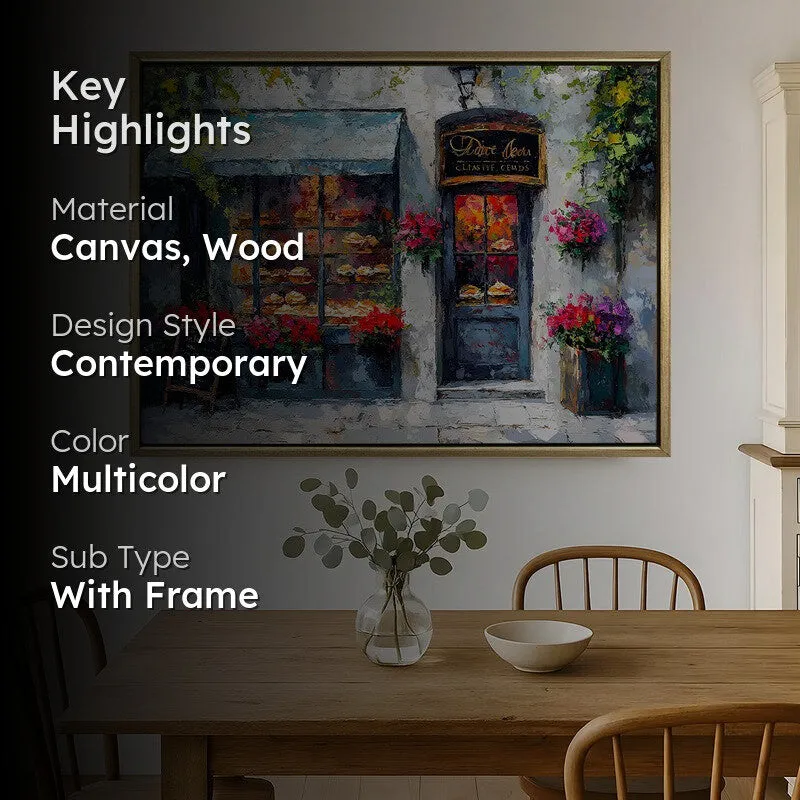 Floral-festooned Canvas Wall Painting With Frame media 2