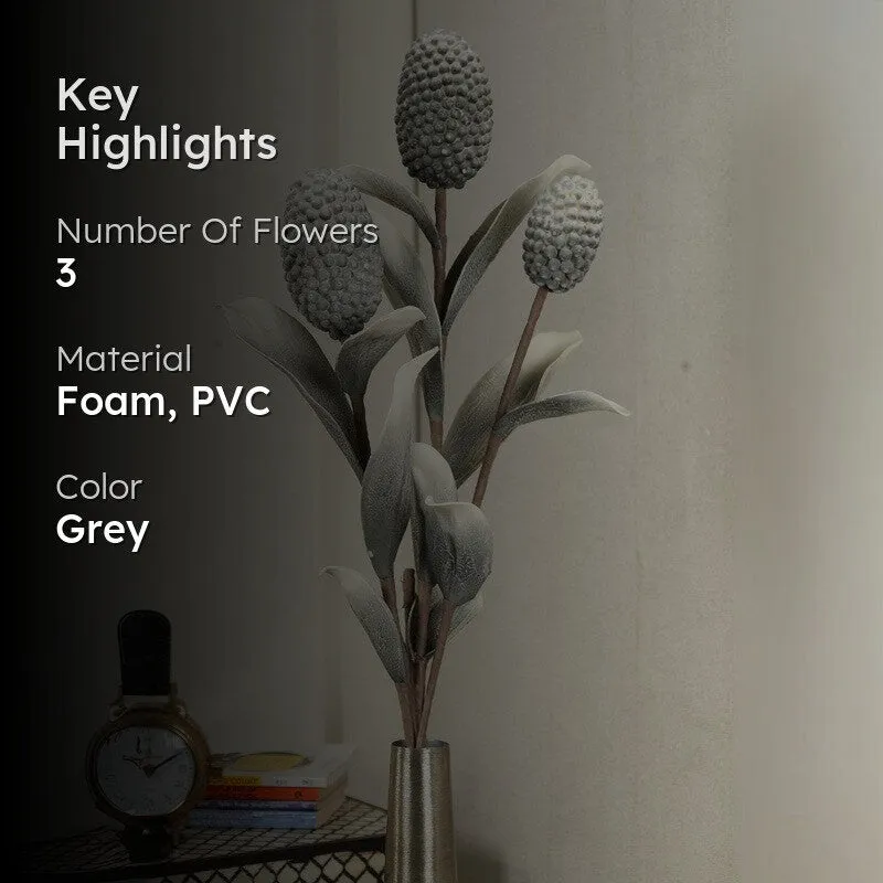 Decorative Artificial Corn Stalk Flower - Grey media 2