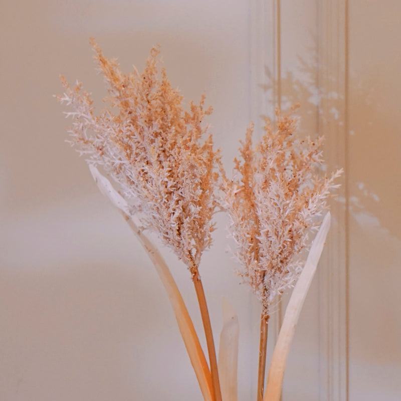 Faux Pearl Millet Grass Flower Stick (Beige) - 38 CM media 4