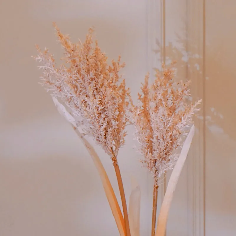 Close-up of the textured beige faux pearl millet grass flower heads