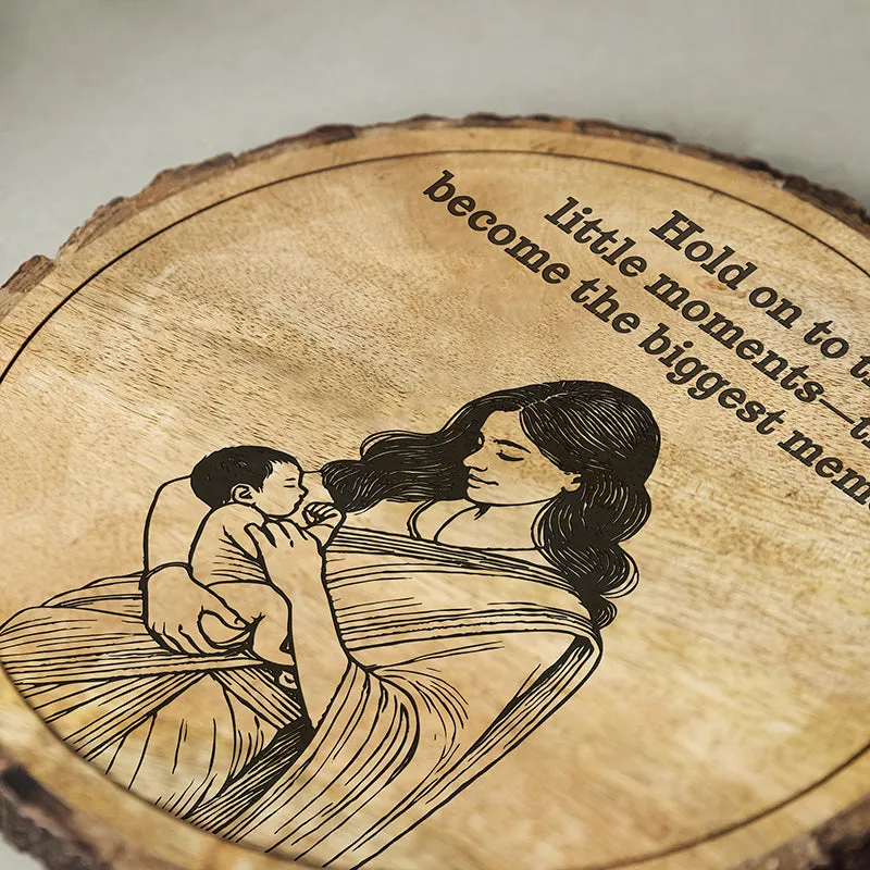 Little Moments, Big Memories Wood Showpiece - Round media 4