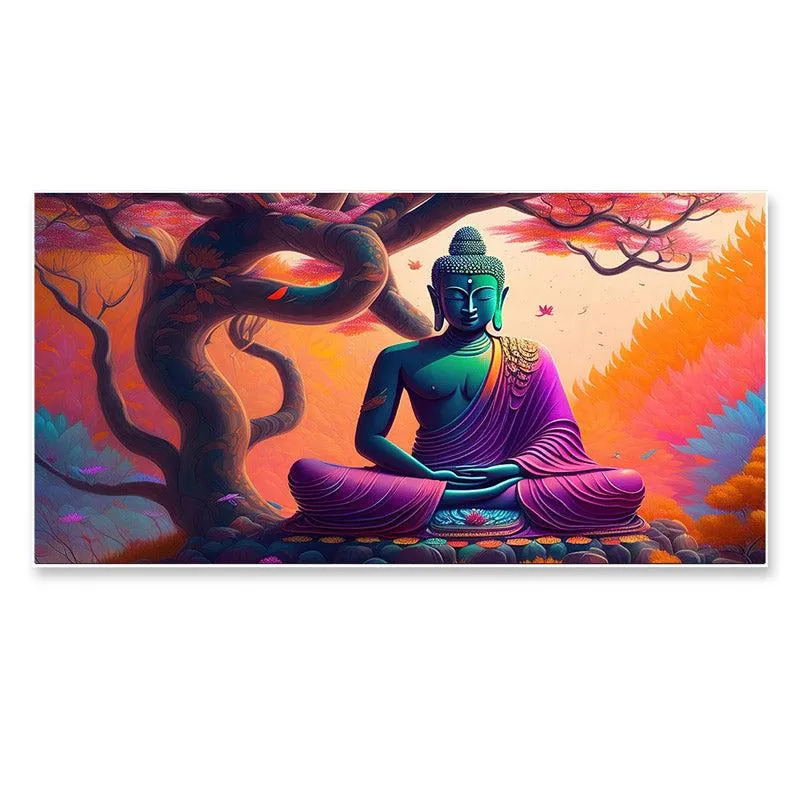 Divine Gautam Buddha Canvas Wall Painting With Frame media 5