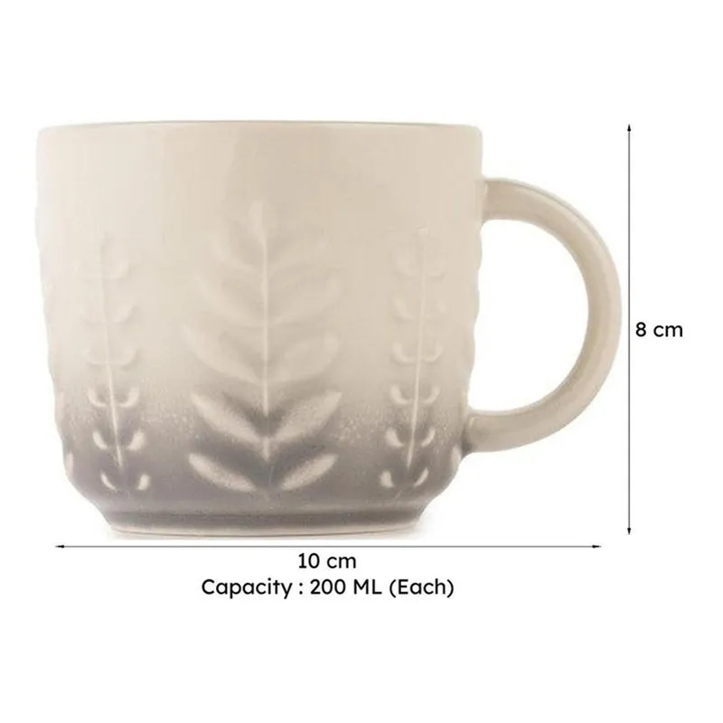 Calista Porcelain Tea Cup (200 mL Each,Grey) - Set Of Six media 9