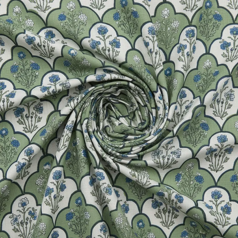 Rupa Cotton Bedsheet (Olive, Blue) - 180 TC media 5