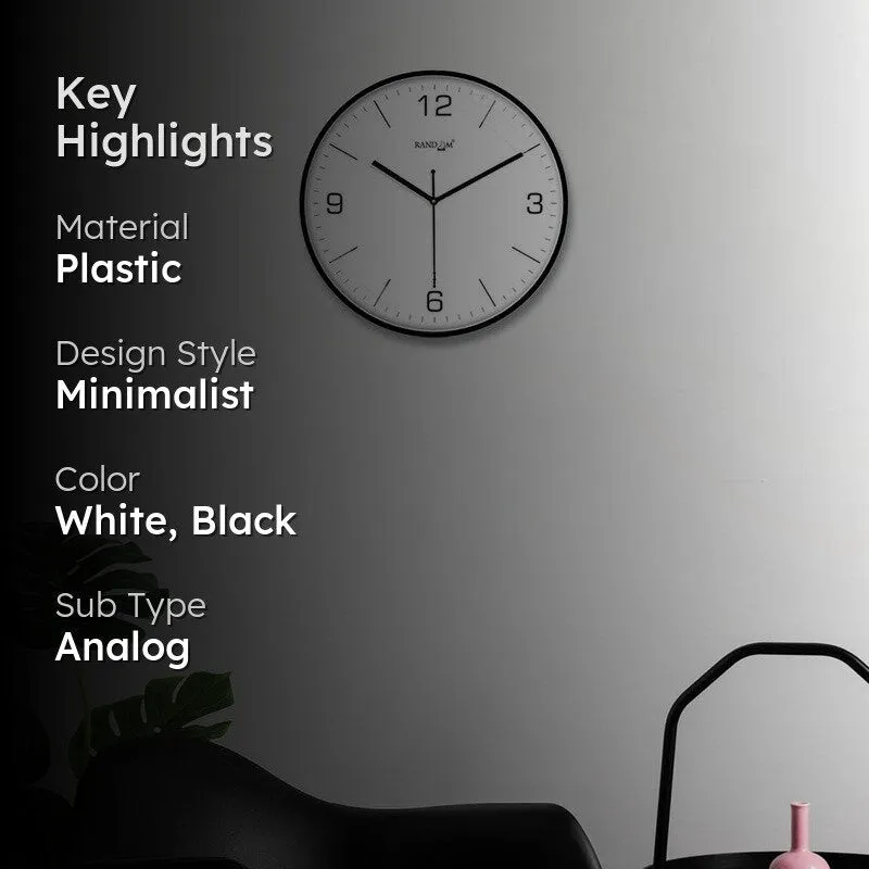 Timora Premium Silent Sweep Wall Clock - Black media 2