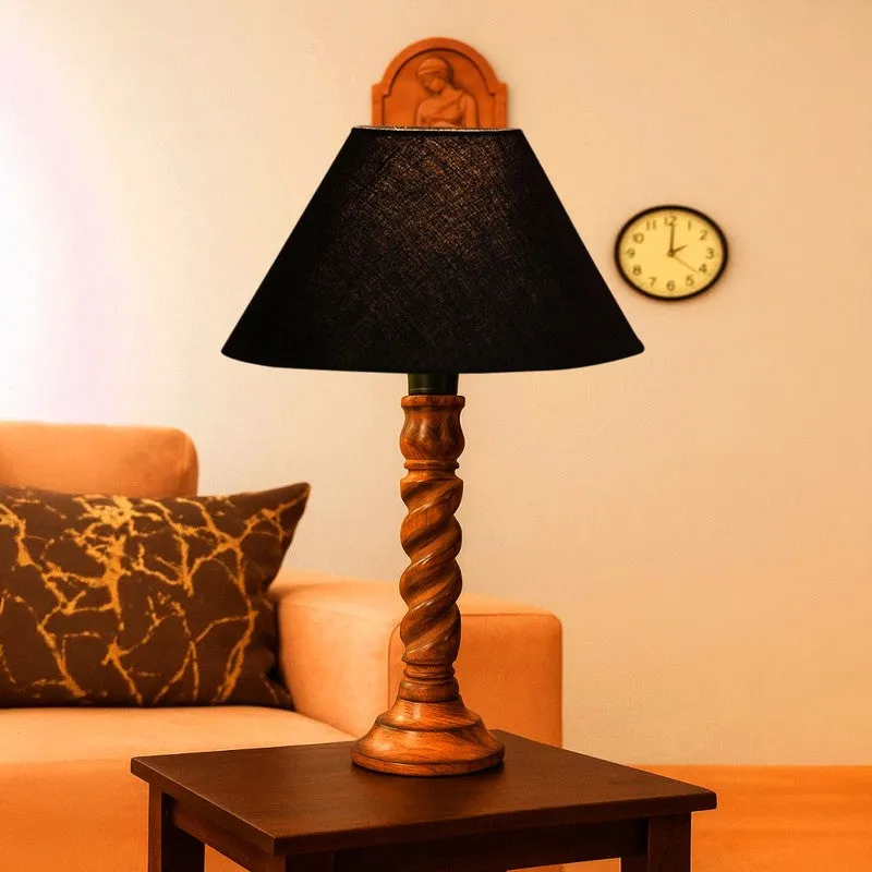 Elvane Ziora Wooden Table Lamp - Black media 3