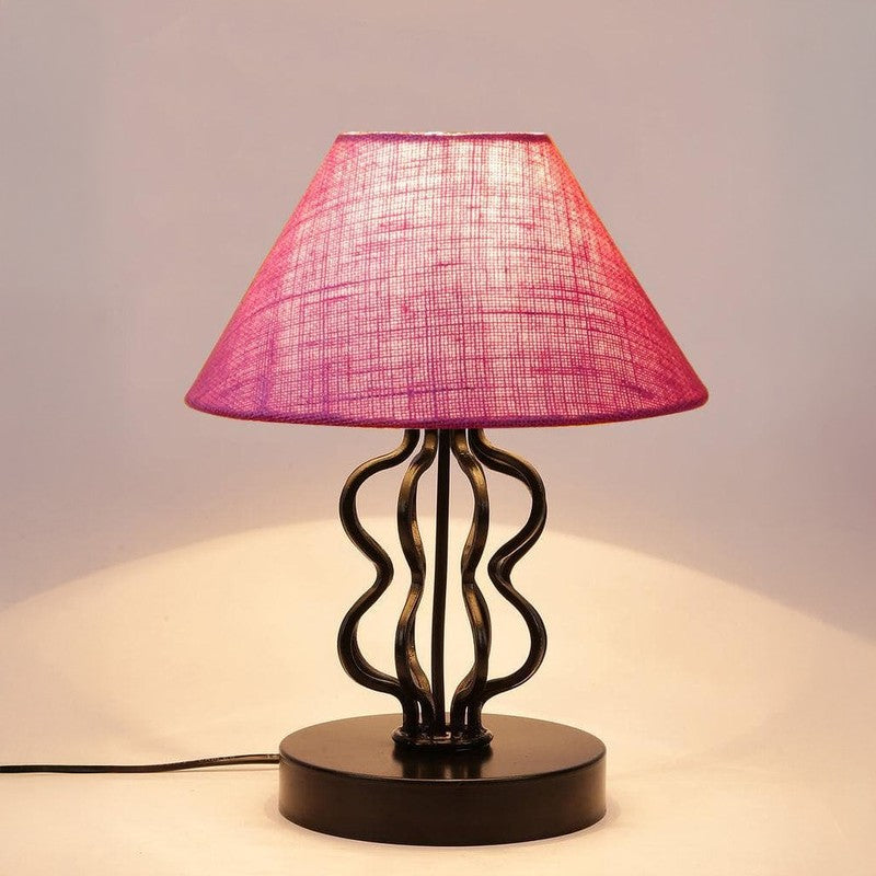 Iggly Wiggly Fabric Table Lamp - Pink,Black media 5