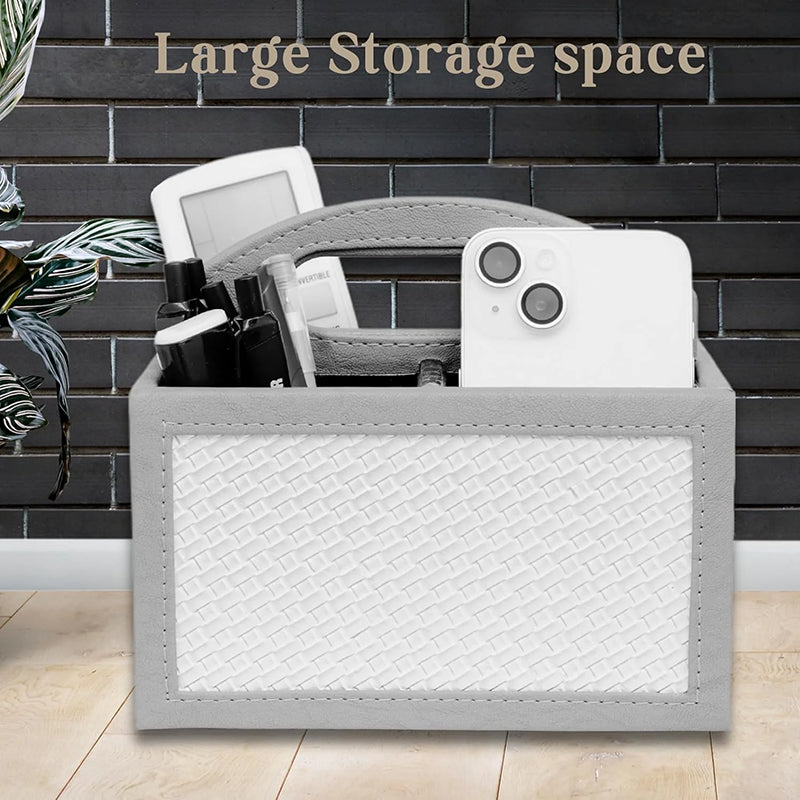 Savene Faux Leather Desk Organiser - Grey media 6