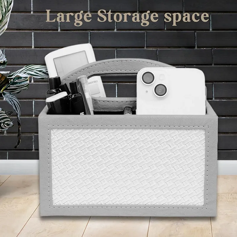 Savene Faux Leather Desk Organiser - Grey media 6