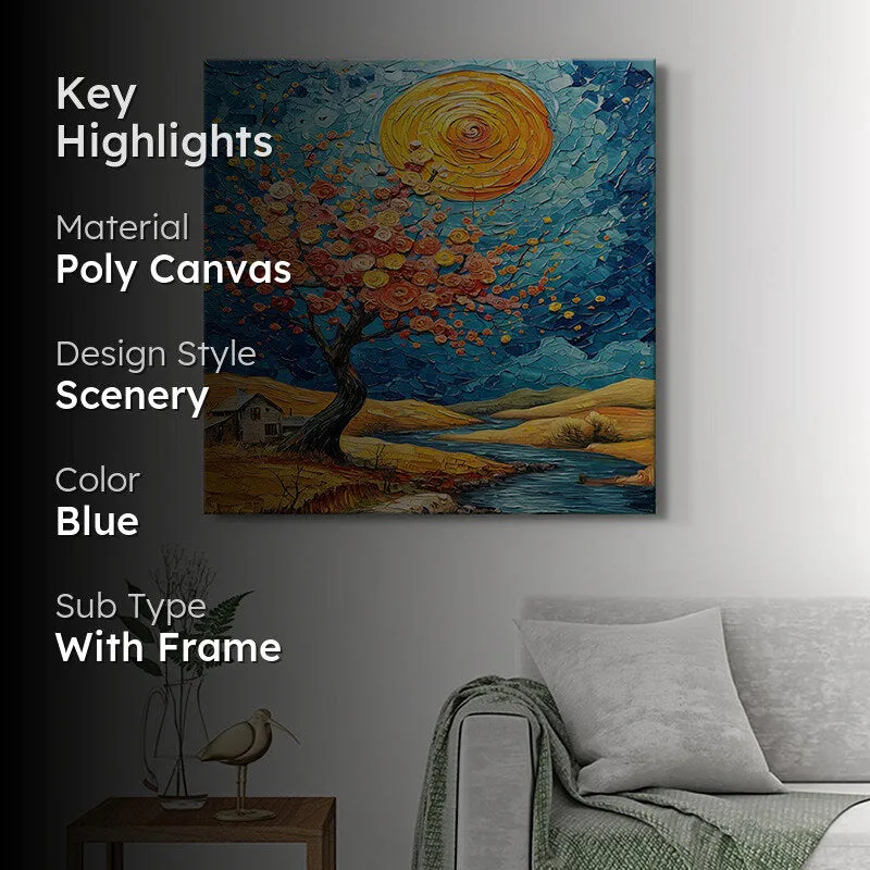 Blossom Tree In Moonlight Wall Painting media 2