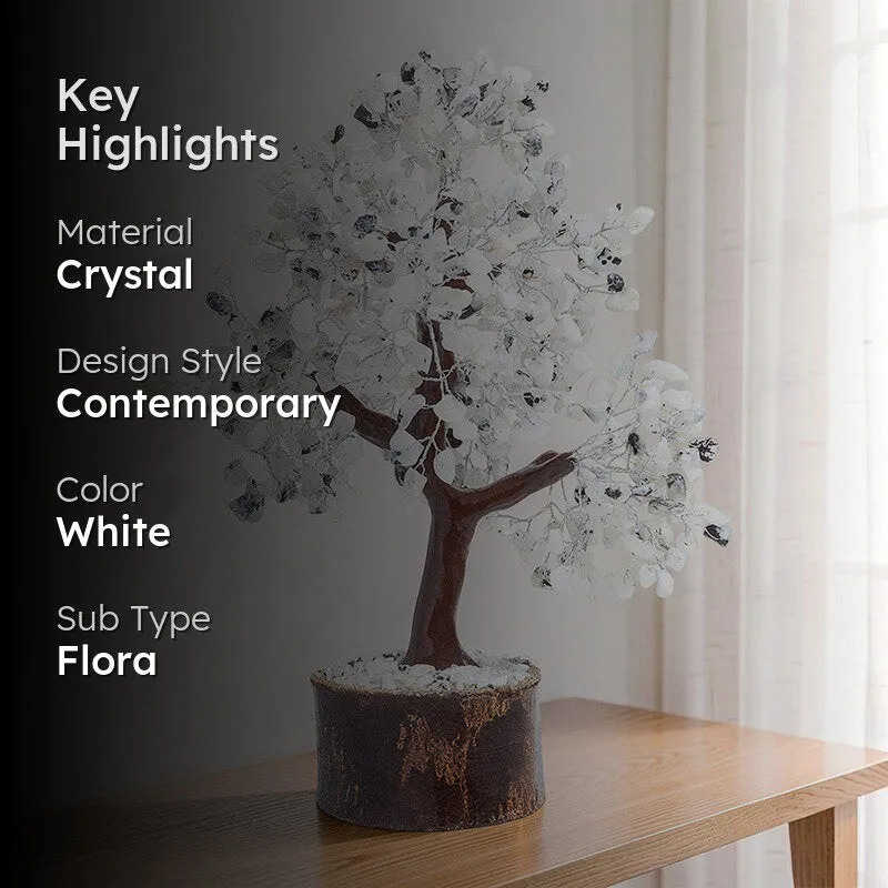 Elina Crystal Stone Wish Tree Showpiece - White media 2