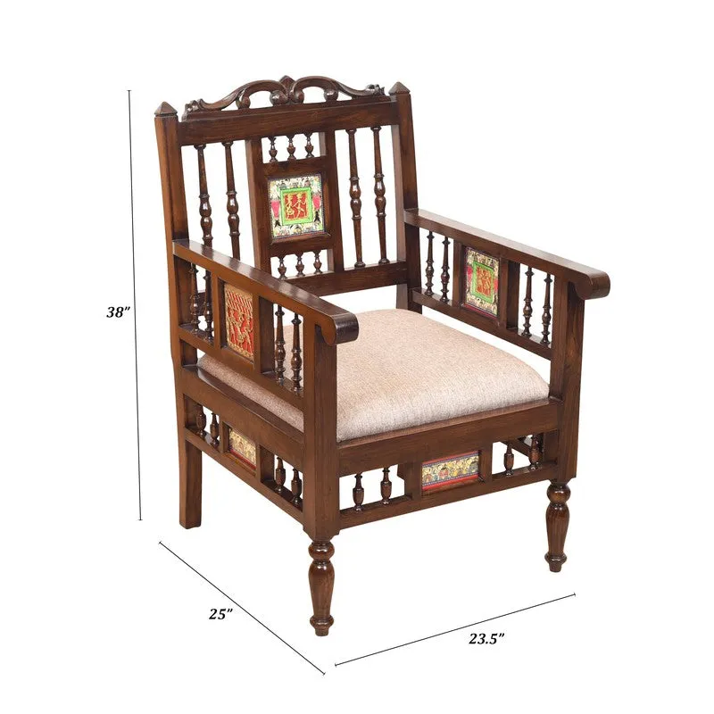 Mora Teak Wood Accent Chair media 6