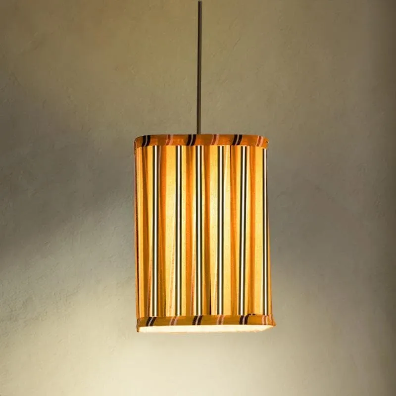 Candy Stripe Pleated Fabric Ceiling Lamp media 1