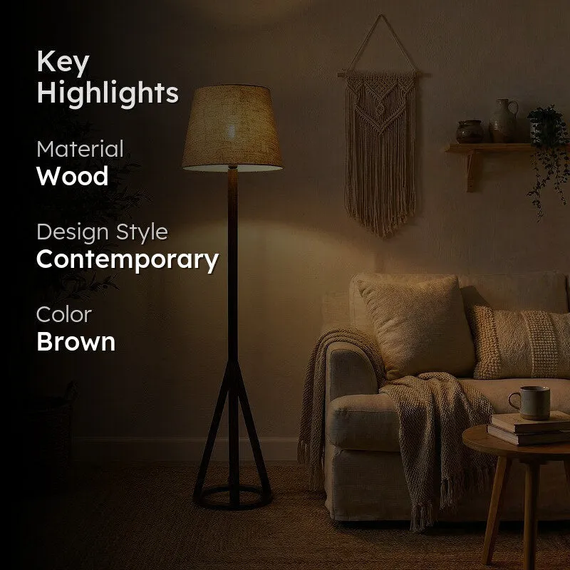 WarmHue Wooden Floor Lamp - Brown media 2