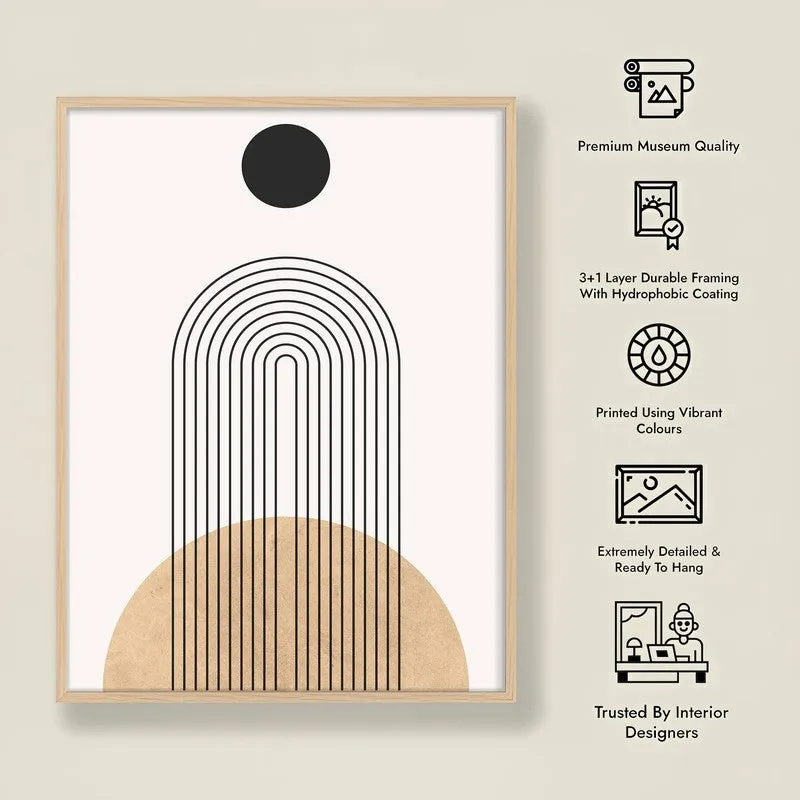 Earthy Tones Minimalist Canvas Wall Painting With Brown Frame media 9