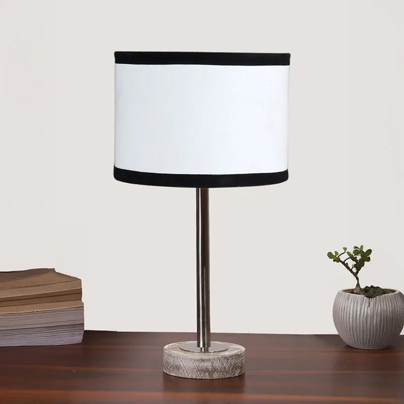Cotin I Stripe Rodin Wooden Table Lamp - White,Silver media 3