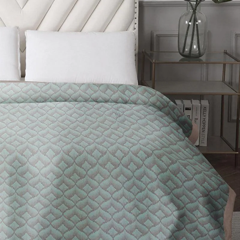 Pyper Geomatric Cotton Dohar (Green) - 210 GSM media 3