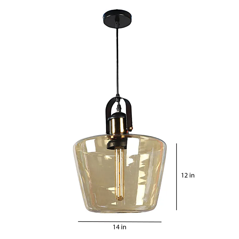 Nyxra Glass & Iron Ceiling Lamp - Gold media 8