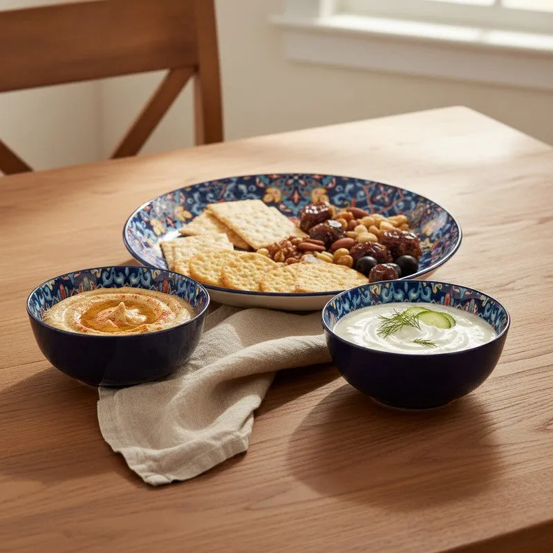 Feast Aura Ceramic Dinner Set (250 mL Each) - 3 Piece Set media 1