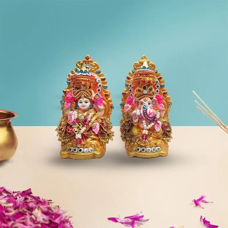 Divine Lakshmi Ganapati Idol Set media 1