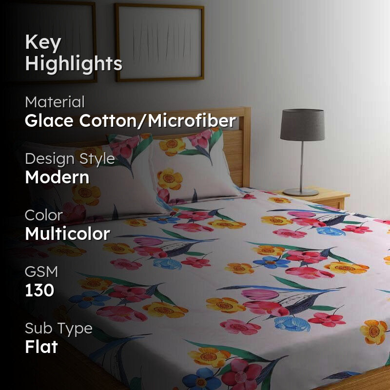 Avisa Printed Microfiber Bedsheet - 130 GSM media 2
