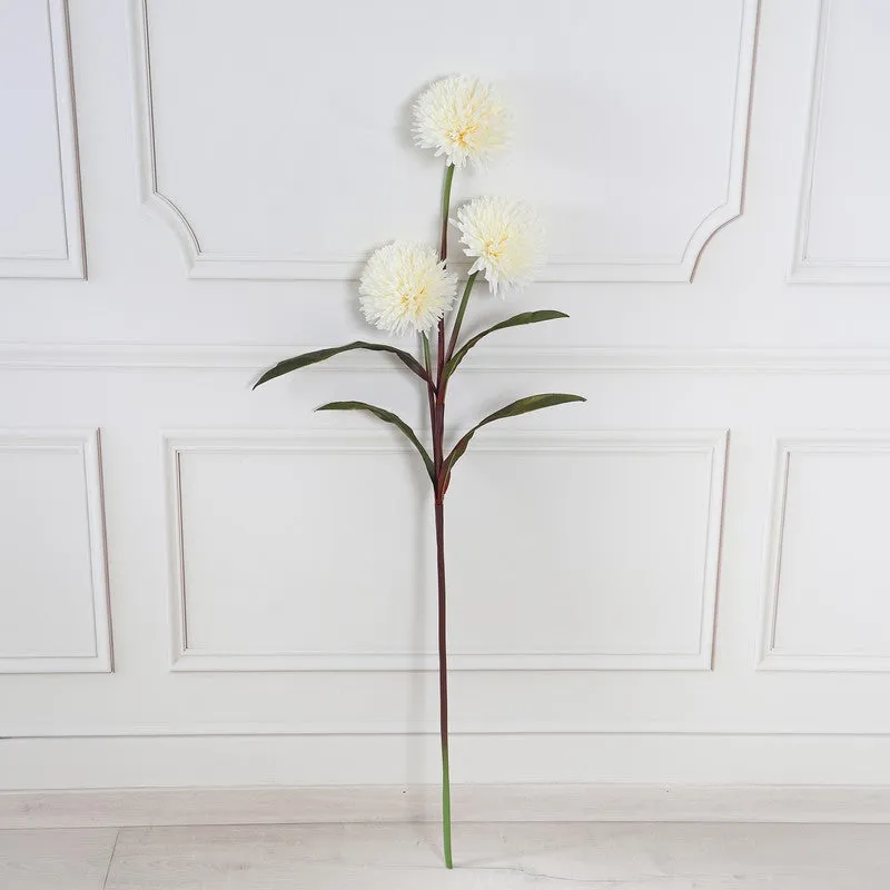 Autumn Chrysanthemum Artificial Flower Stem - White media 3
