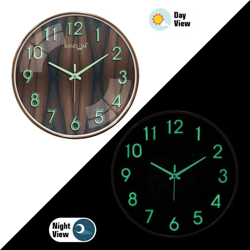 Orren Round Modern Plastic Wall Clock - Brown media 4