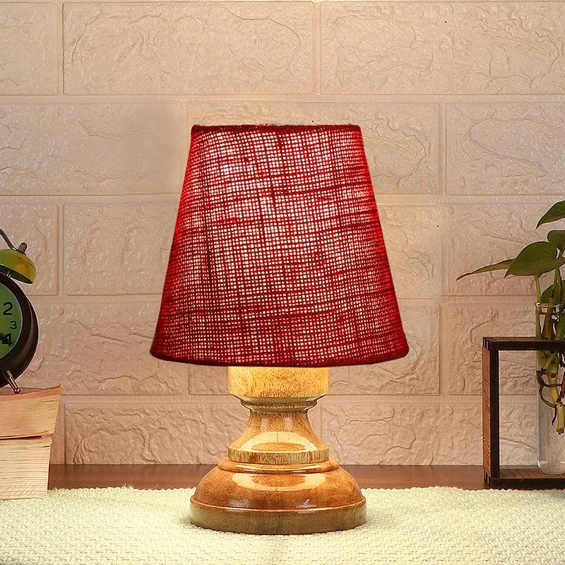 Harolda Jute Table Lamp - Maroon,Brown media 1