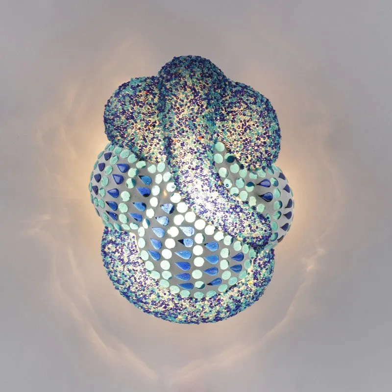 Shree Ganesha Mosaic Glass Wall Lamp - Multicolor media 5