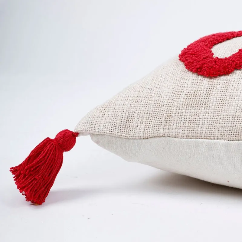 Love Tassle Tufted Cushion Cover Set (Red) - Set Of Two media 7
