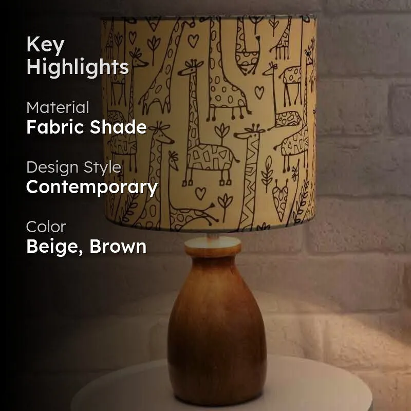 Nordic Tales Fabric Table Lamp - Beige,Brown media 2