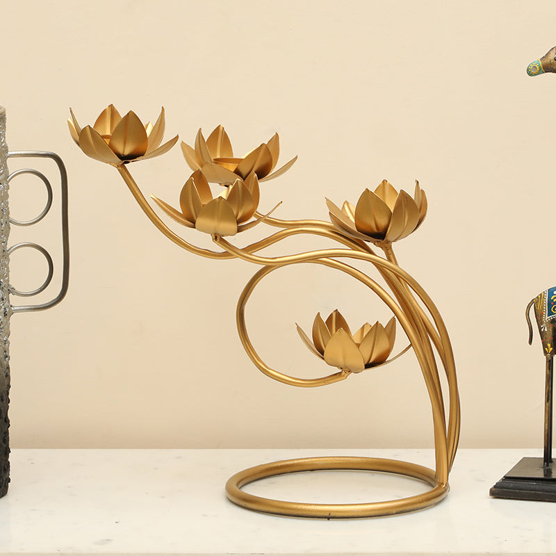 Refined Bloom Metal Showpiece
